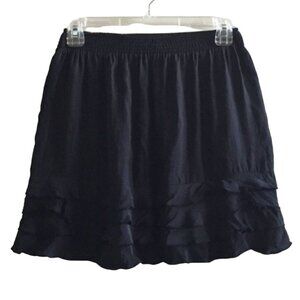 Urban Outfitters Black Silk Ruffled Mini Skirt Women's Size Medium Excellent ver
